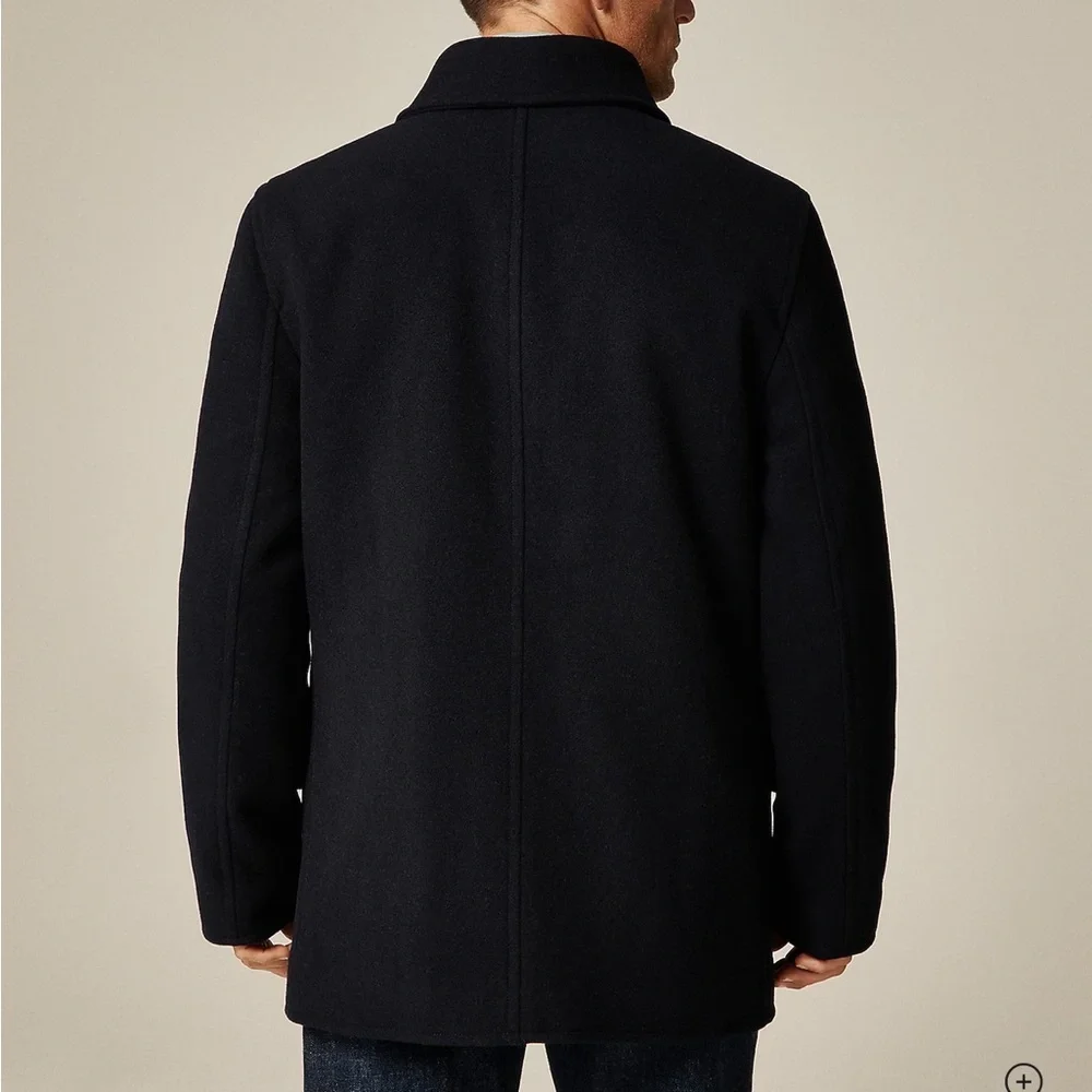 J crew classic navy Dock peacoat in wool blend with PrimaLoft®